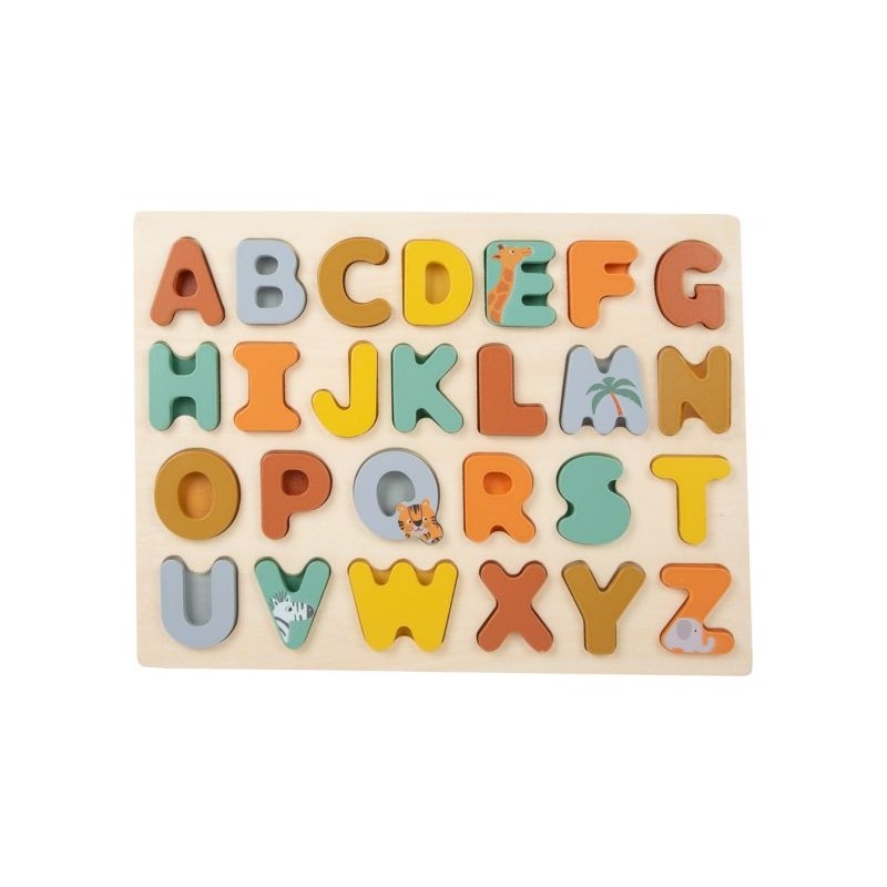 Puzzle ABC - Safari-Motricité et apprentissage-Jouets de motricité en bois en bois | BambinBois Puzzle ABC - Safari-Motricité et apprentissage-Jouets de motricité en bois en bois | BambinBois