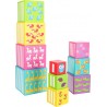 Cubes à empiler - Animaux sauvages-Motricité et apprentissage-Puzzles en bois en bois | BambinBois