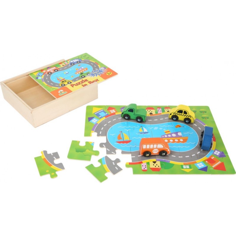 Boîte de puzzle "Circulation"-Motricité et apprentissage | BambinBois