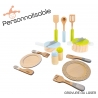 Dinette en bois personnalisable avec casseroles - Cadeau personnalisé 3 ans