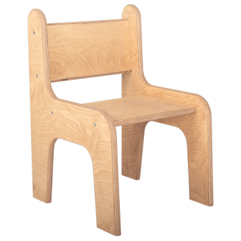 Chaise de maternelle en bois foncé