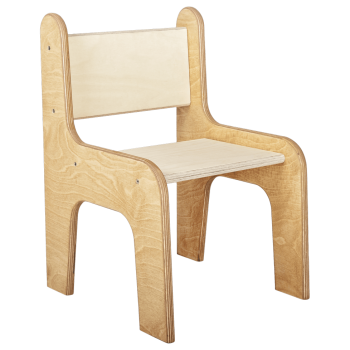 Chaise de maternelle en bois Bicolore foncé-naturel