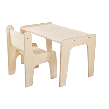 Table-bureau + chaise enfant - bois naturel