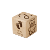 Cube personnalisé - Hêtre massif-  Faire-part en bois - Cadeau de naissance