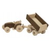Tracteur avec remorque en bois - goki nature| Bambin Bois, jeux et jouets en bois