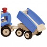 Tracteur en bois avec remorque - Bleu| Bambin Bois, jeux et jouets en bois